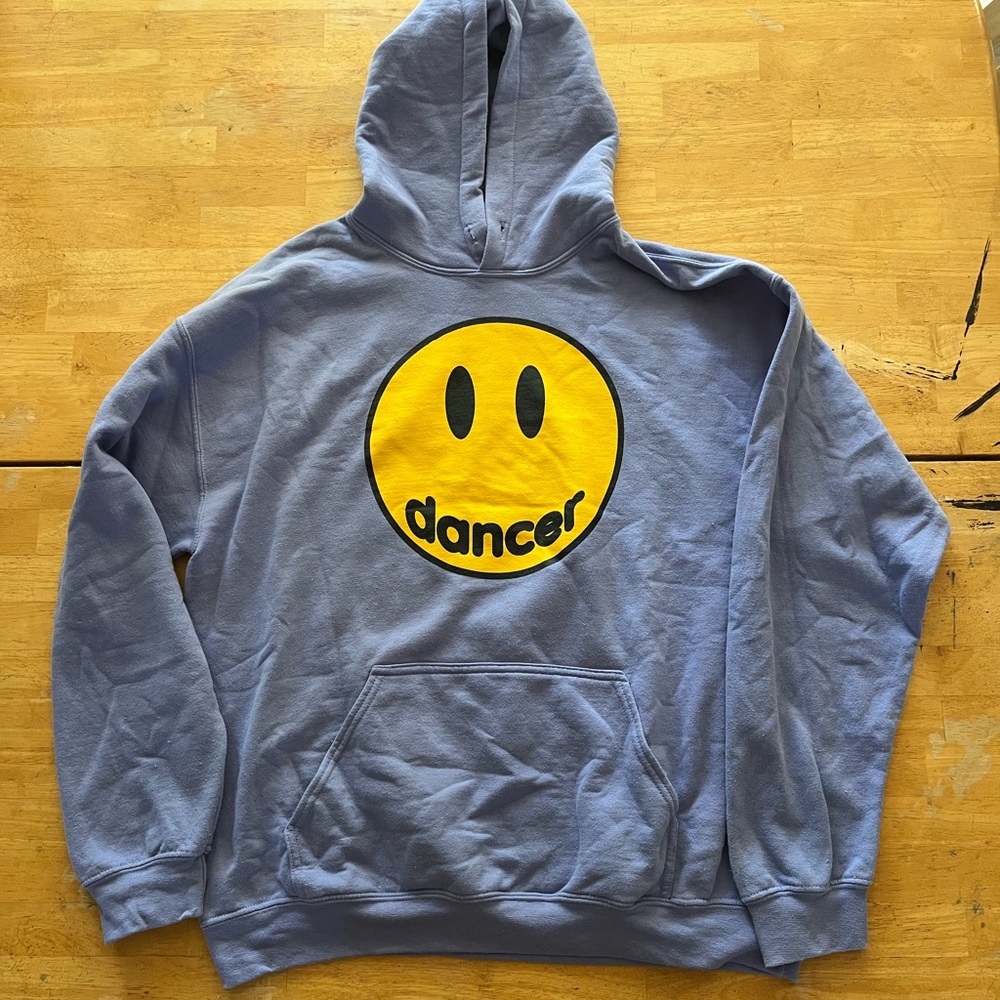 Lavender Purple Hoodie with Yellow Smiley Face